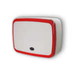 מתקן לניגוב ידיים ללא מגע מסך לבן מסגרת אדומה